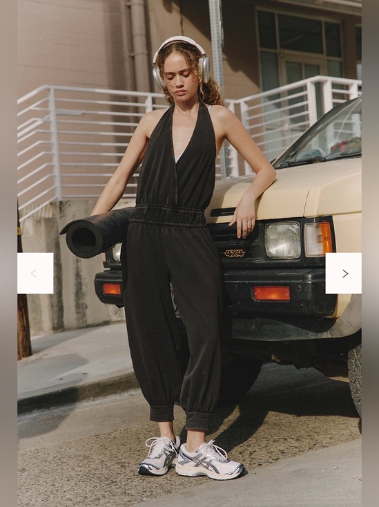 Free People Pants - New Hot Shot Halter Onesie Large Black